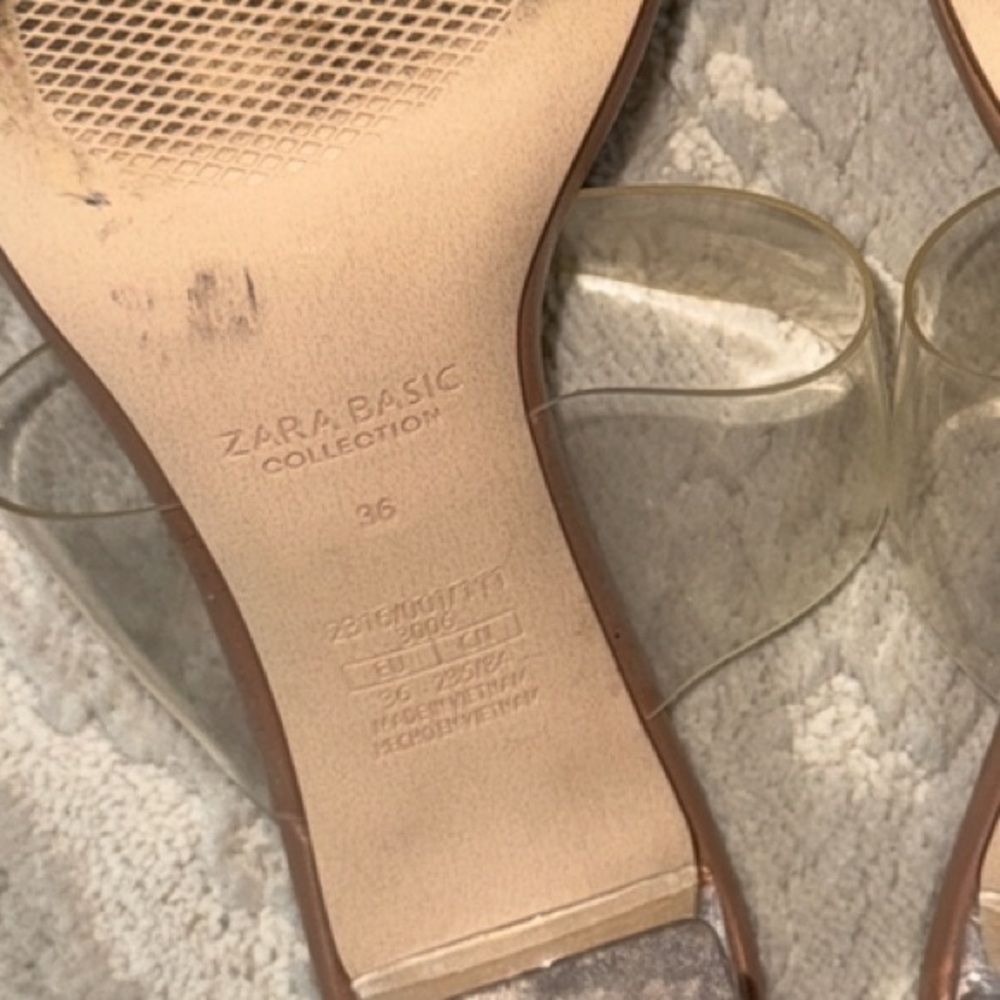 Zara Basic Collection Clear Block Heel - image 8